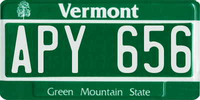 VT license plate APY656