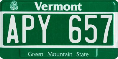 VT license plate APY657
