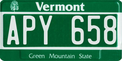 VT license plate APY658