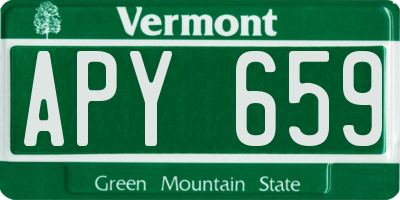 VT license plate APY659