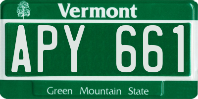 VT license plate APY661