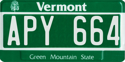 VT license plate APY664