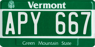 VT license plate APY667