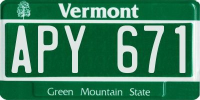 VT license plate APY671