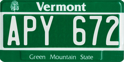 VT license plate APY672