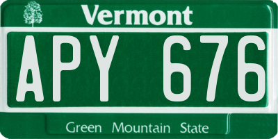 VT license plate APY676
