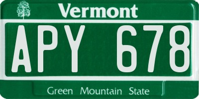 VT license plate APY678