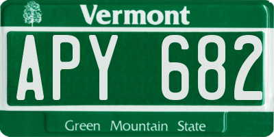 VT license plate APY682