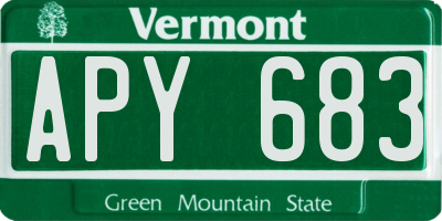 VT license plate APY683