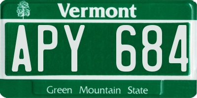 VT license plate APY684