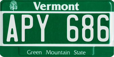 VT license plate APY686
