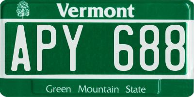 VT license plate APY688