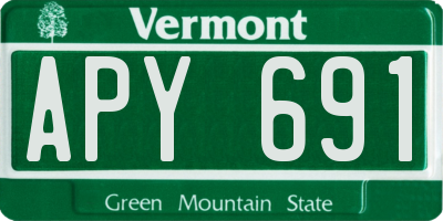 VT license plate APY691