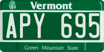 VT license plate APY695