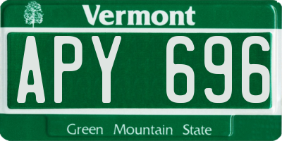 VT license plate APY696