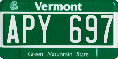 VT license plate APY697