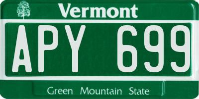VT license plate APY699