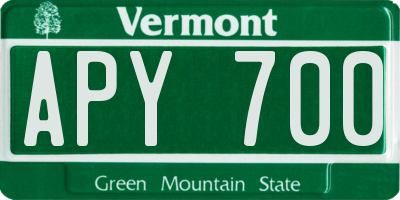 VT license plate APY700