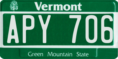 VT license plate APY706