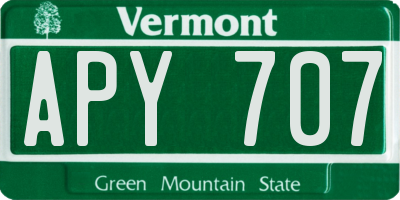 VT license plate APY707