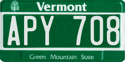 VT license plate APY708