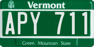 VT license plate APY711