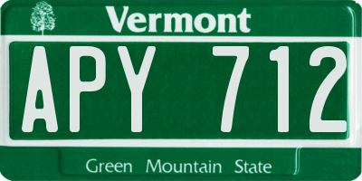 VT license plate APY712