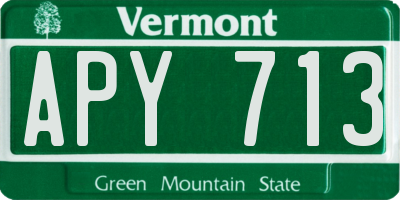 VT license plate APY713