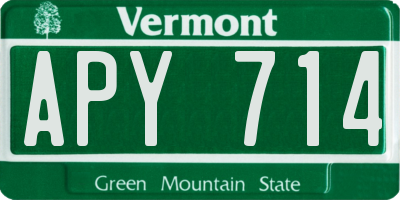 VT license plate APY714