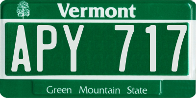 VT license plate APY717