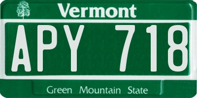 VT license plate APY718