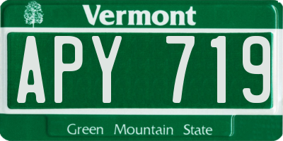 VT license plate APY719
