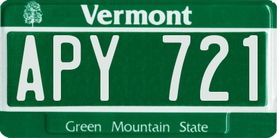 VT license plate APY721