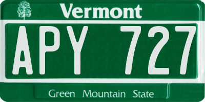 VT license plate APY727