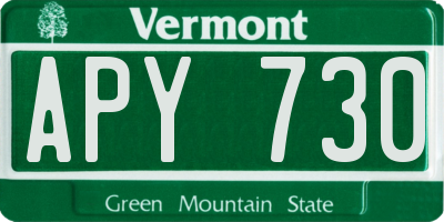 VT license plate APY730