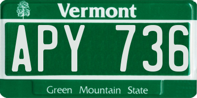 VT license plate APY736