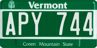 VT license plate APY744
