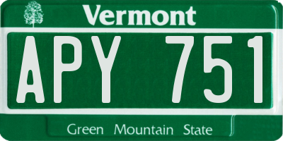 VT license plate APY751