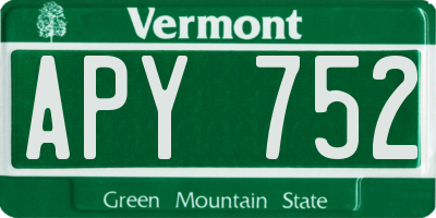 VT license plate APY752