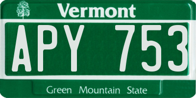 VT license plate APY753