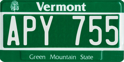 VT license plate APY755