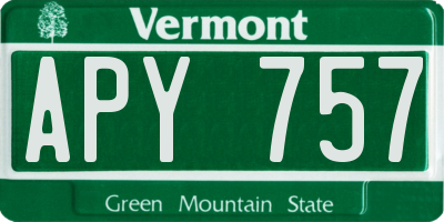 VT license plate APY757