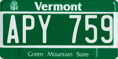 VT license plate APY759