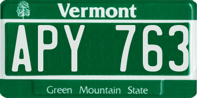 VT license plate APY763