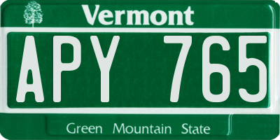 VT license plate APY765