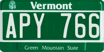 VT license plate APY766