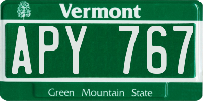 VT license plate APY767