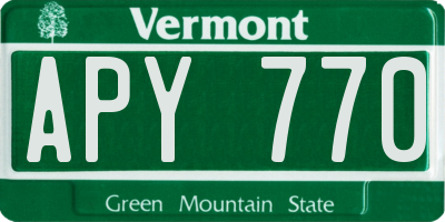 VT license plate APY770