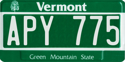 VT license plate APY775