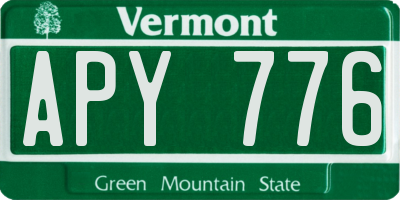 VT license plate APY776